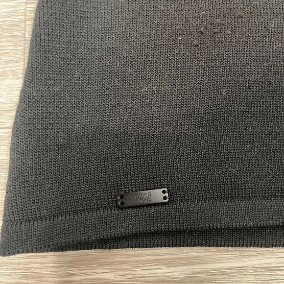 Nisse Women's Black Crew Neck Back Zip Short Sleeve Sweater Top Size Large - Picture 7 of 7